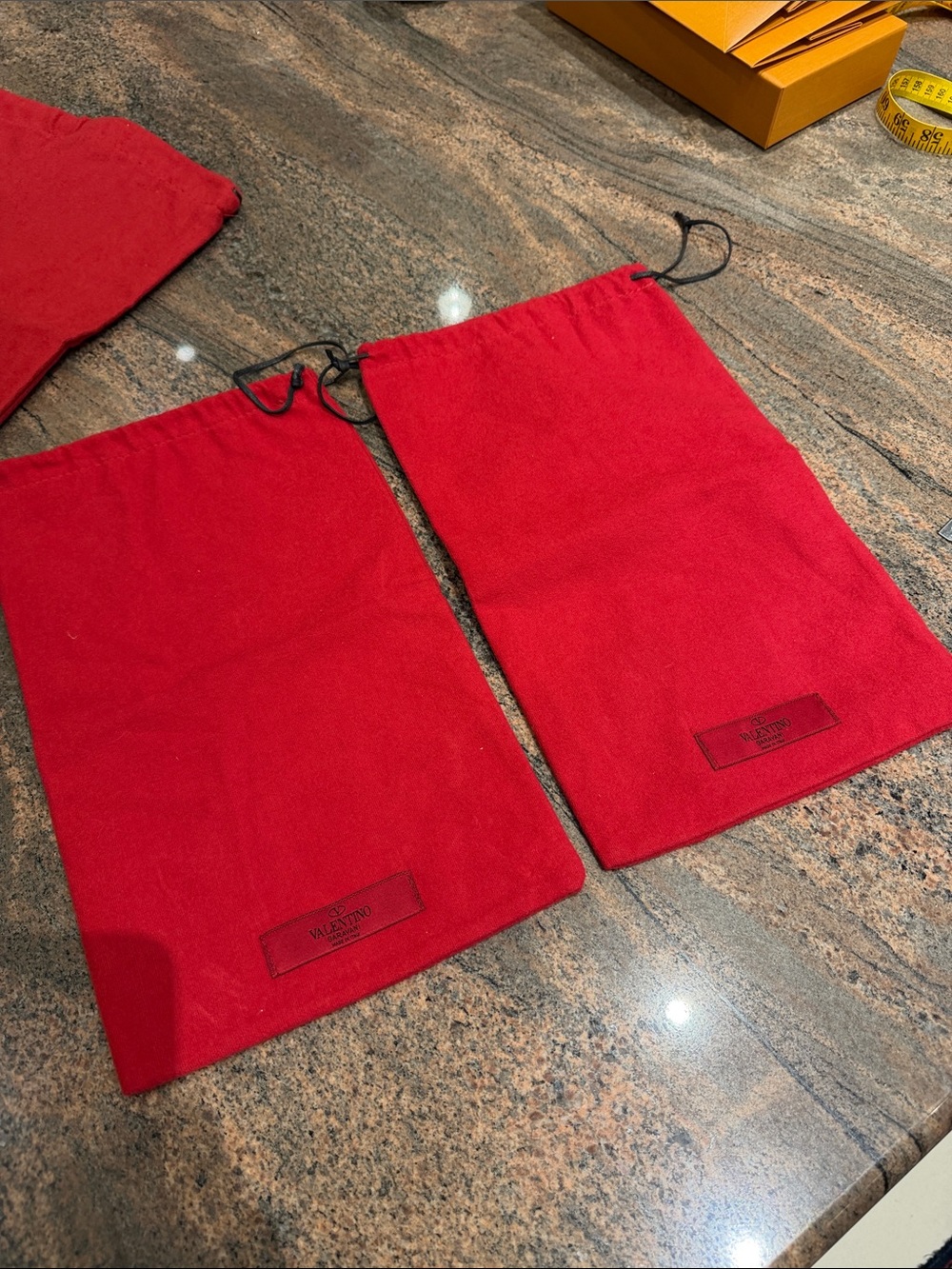 Valentino Shoe Dust Bags Set w Extra rubber heel ends